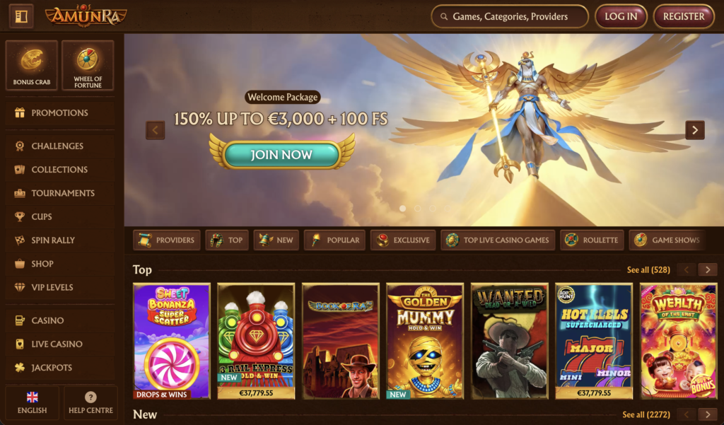 Обзор AmunRa Casino и бонусы